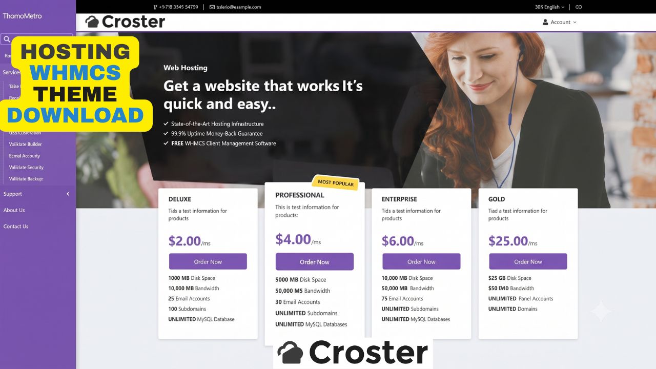 Croster Hosting/Whmcs theme